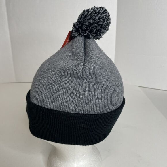 New 23 GOAT Winter Beanie, Gray/Black, Knit, Pom, Acrylic NWT - Picture 2 of 9